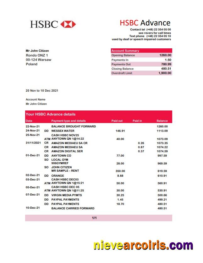 Poland HSBC excel pdf